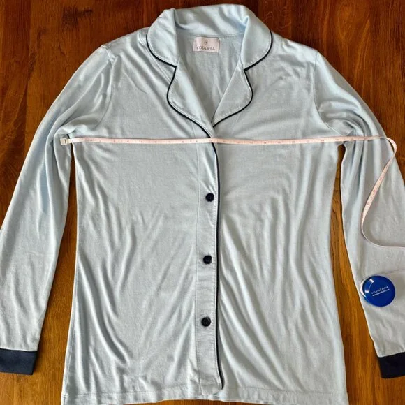 COSABELLA Bella Pajama Set Womens S 4-6 Blue Long Sleeve Top & Shorts PJs Women - Picture 5 of 13